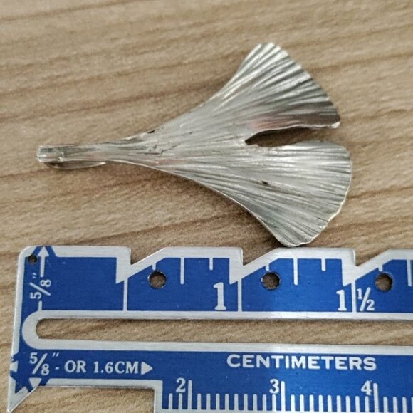 Handarbeit 925 Sterling Gingko Leaf Pendant  Jewelry Artisan Design - Picture 2 of 7